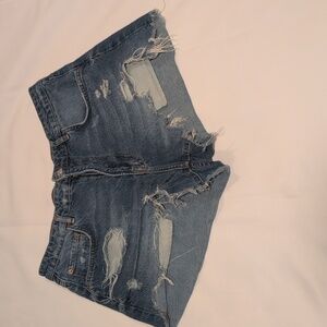 Zara Distressed Denim Shorts